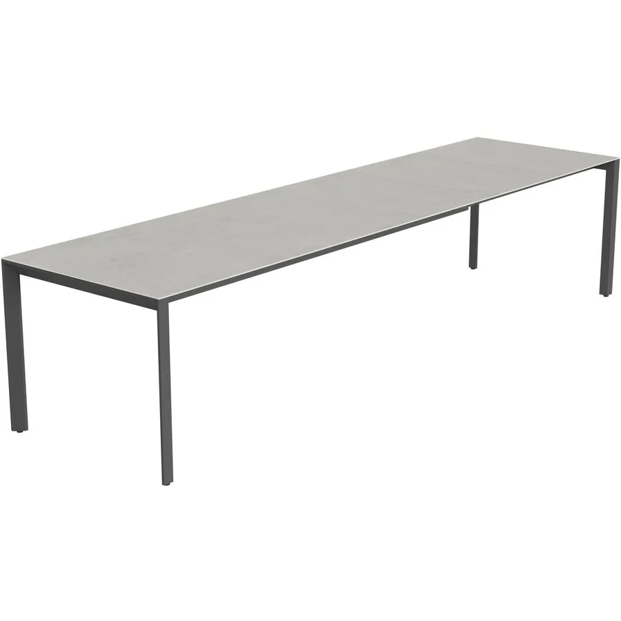 Gartentisch ausziehbar Tropea Schwarz matt / Lunar Mineralkeramik/Stahl pulverbeschichtet B 220 T 90 cm - Möbel Konfigurator: Traummöbel individuell