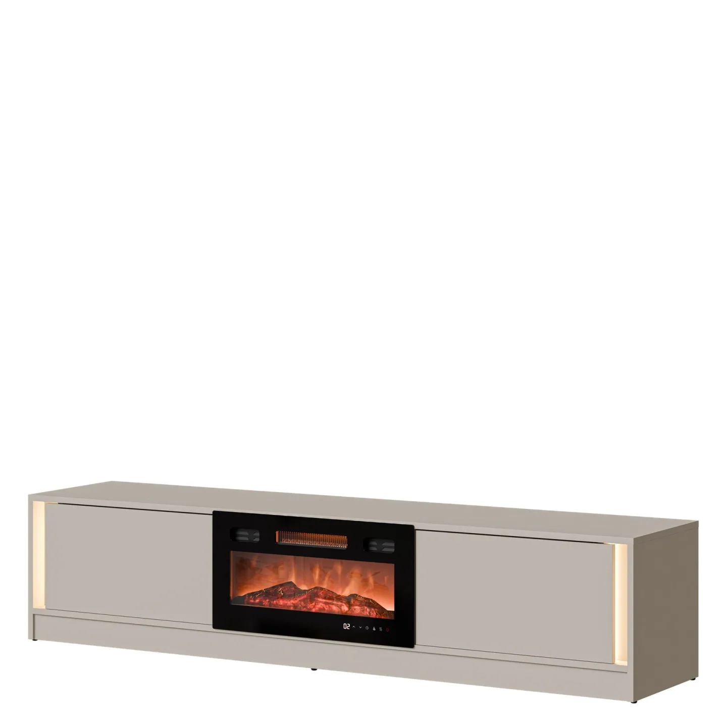 Brylin Tv-bänk 180 cm Eldstad med värmefunktion - Beige|svart
