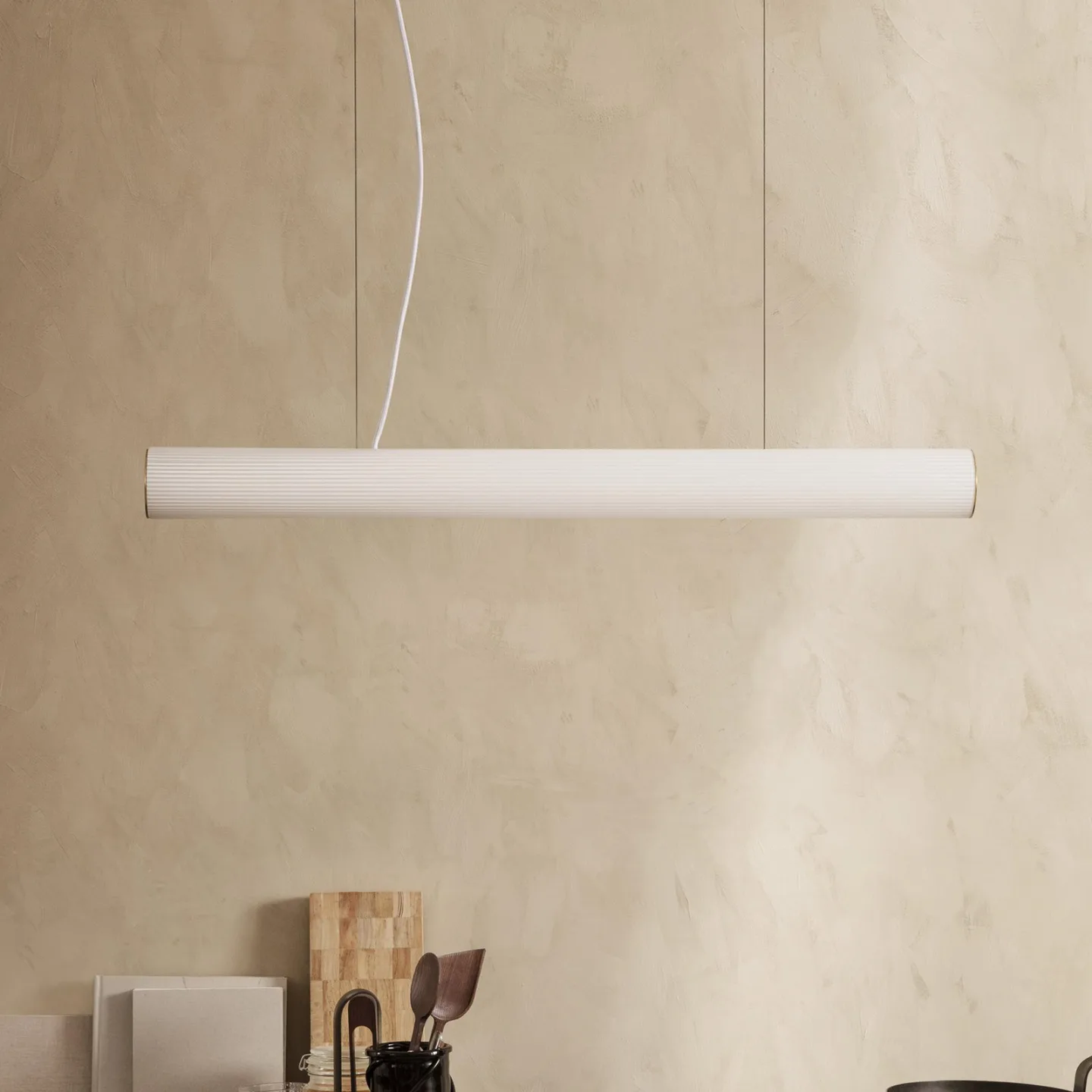 Vuelta Pendelleuchte 100 White/Brass - Ferm Living Vuelta 100 - Wohnzimmer - Design - Glas - Einflammig