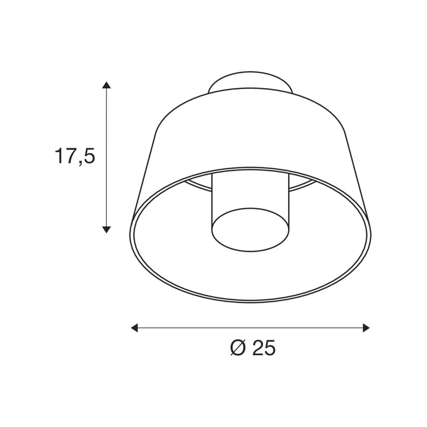 Photoni Deckenlampe, rostfarben, Aluminium, Ø 25 cm - SLV - Terrasse - Einflammig