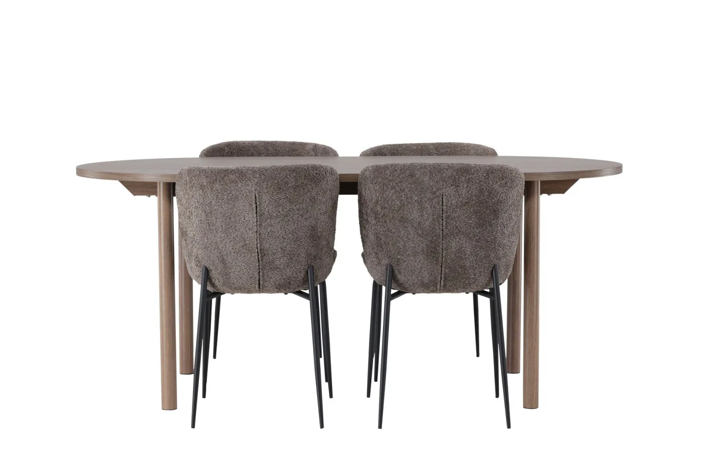Andy Matgrupp 180 cm Oval med 4 Modesto stolar - Svart
