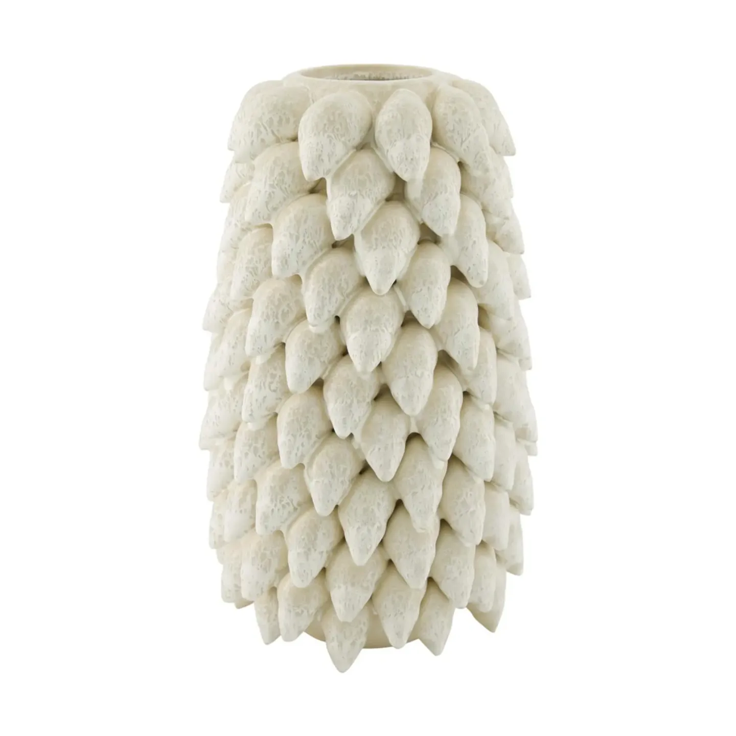 Decofinder Vase Muscheln Keramik Weiss H: 32 cm | Schubiger Möbel