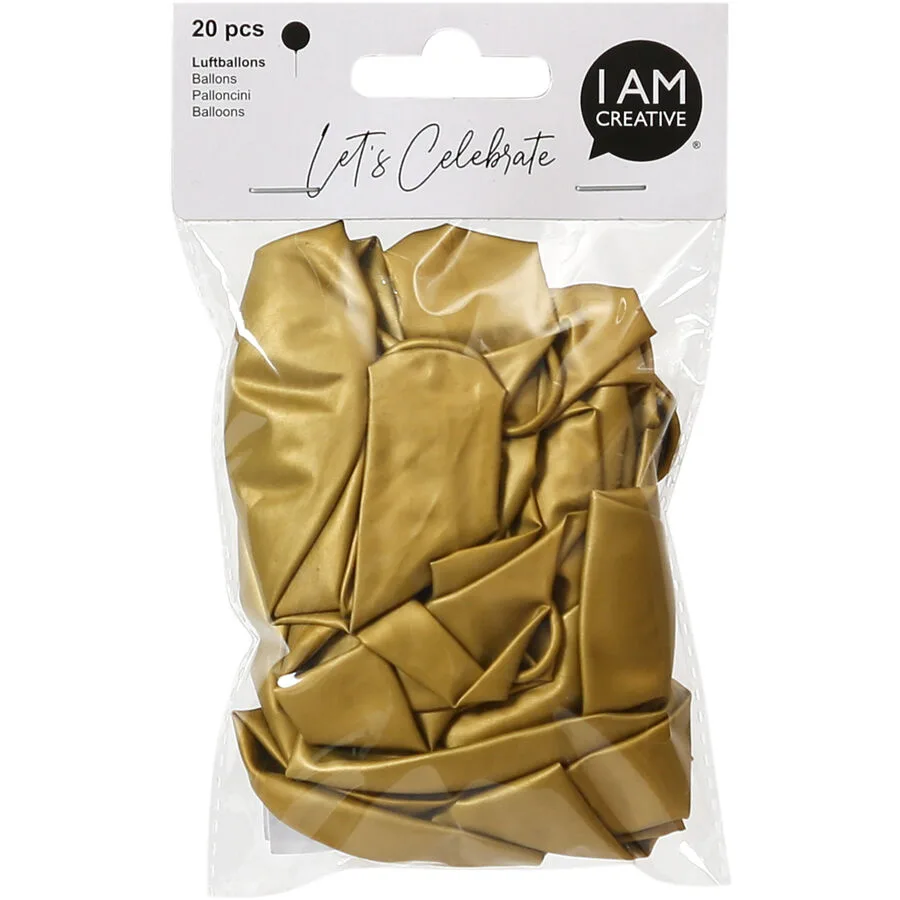 Luftballons I am creative gold Naturkautschuk H 19 cm 20 Stk
