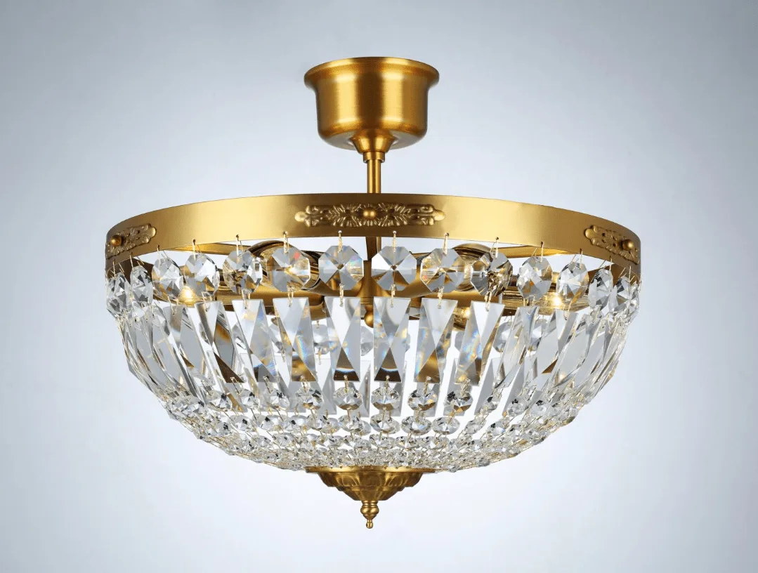 Norrsken Design - Rhea Ø40 - Kristallkrona - Borstad mässing