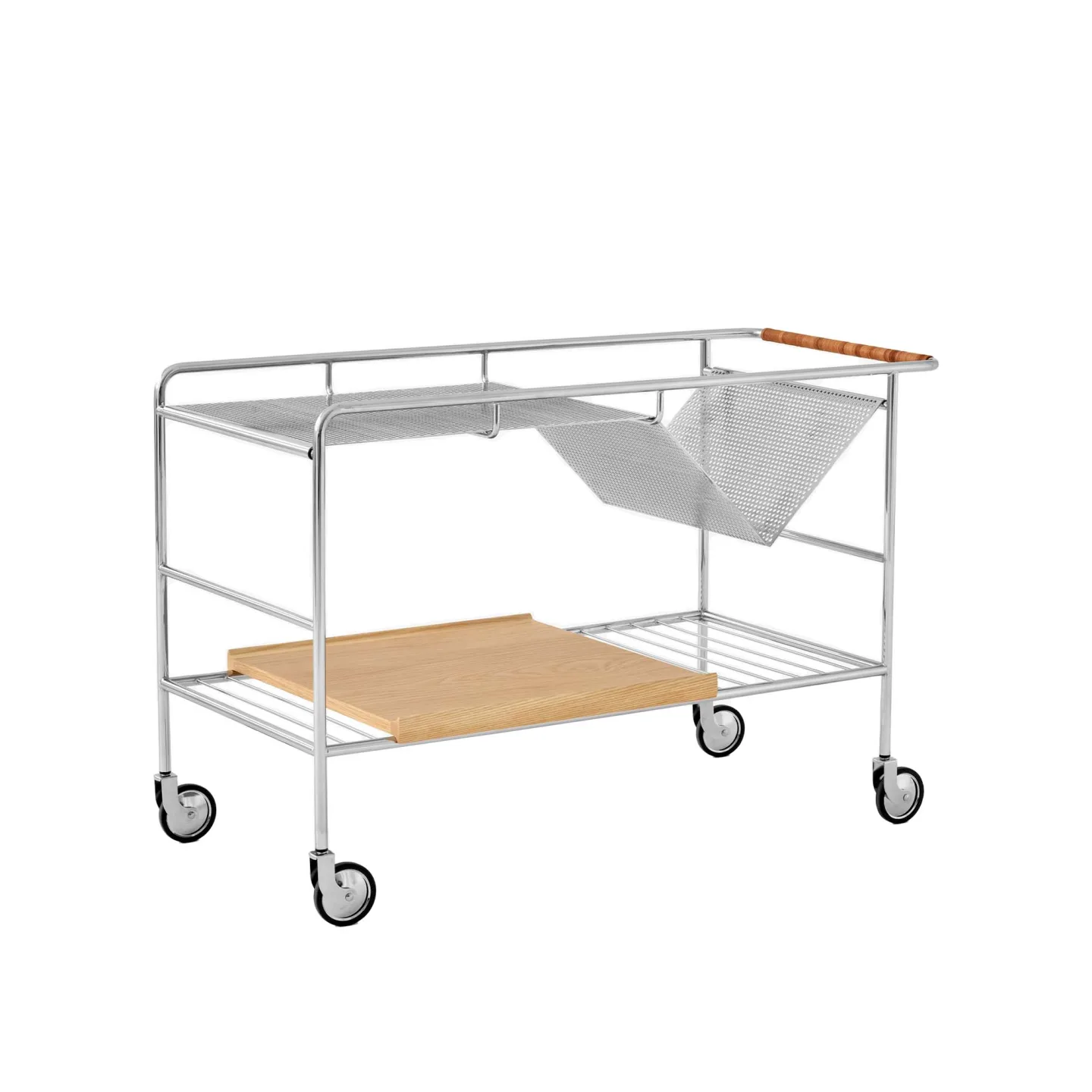 &Tradition - Alima Trolley NDS1 Chrome / Lacquered Oak - Serveringsvagnar - Note Design Studio - Träfärgad - Metall/Trä