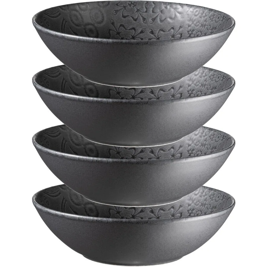 MÄSER Schüssel-Set 4-tlg. Trad. Tiles Schwarz Steinzeug 17 cm
