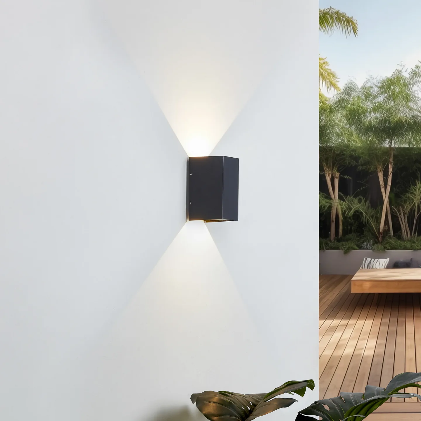 Kimian Außenwandleuchte Dark Grey - Lucande - Terrasse - Modern - Metall - Eckig