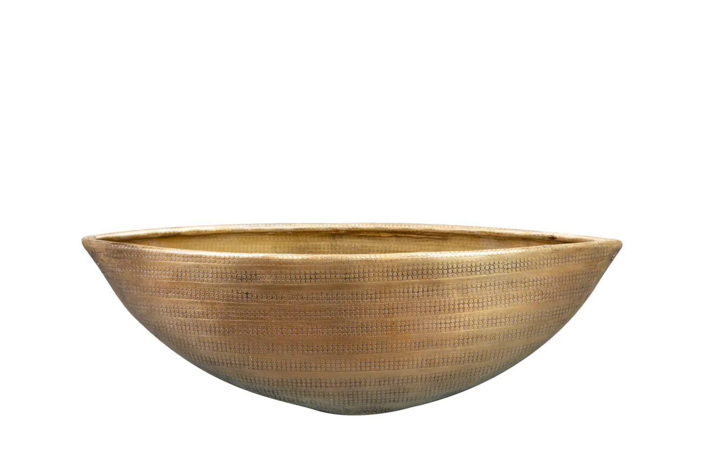 Decofinder Pflanzengefäss Rowen, Schifftopf, Gold B: 36 cm | Schubiger Möbel