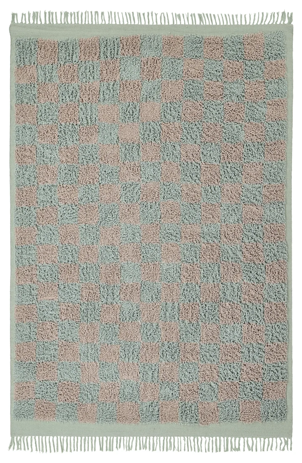 Ryetepper - Elsey Natural Cotton Shaggy (grå/rosa) (Størrelse: 80 x 150 cm)