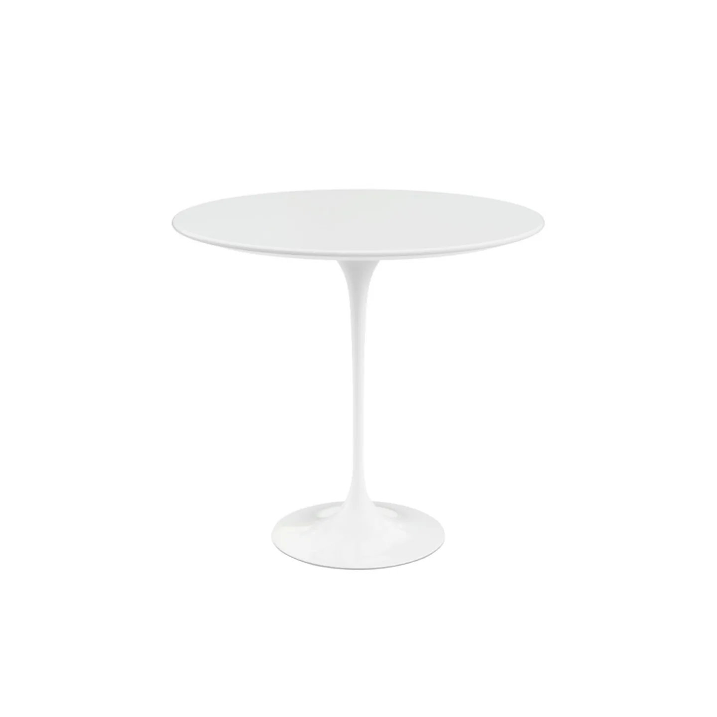 Knoll - Saarinen Oval Table - Småbord, Vitt underrede, skiva i Vit laminat - Sidobord - Eero Saarinen - Svart - Metall/Trä