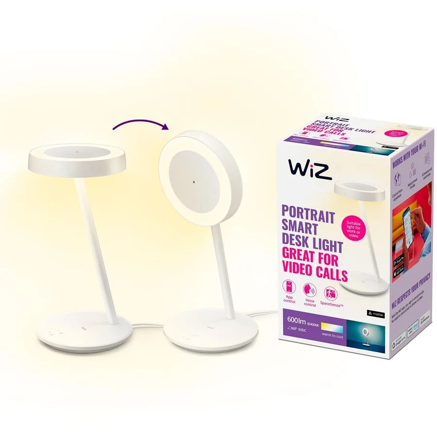 Tischlampe WiZ Weiss Metall 19.46 cm 38.01 cm - LED - Lichtfarbe: Extra warmweiss - Helles Neutralweiss - LED Energiesparlampen