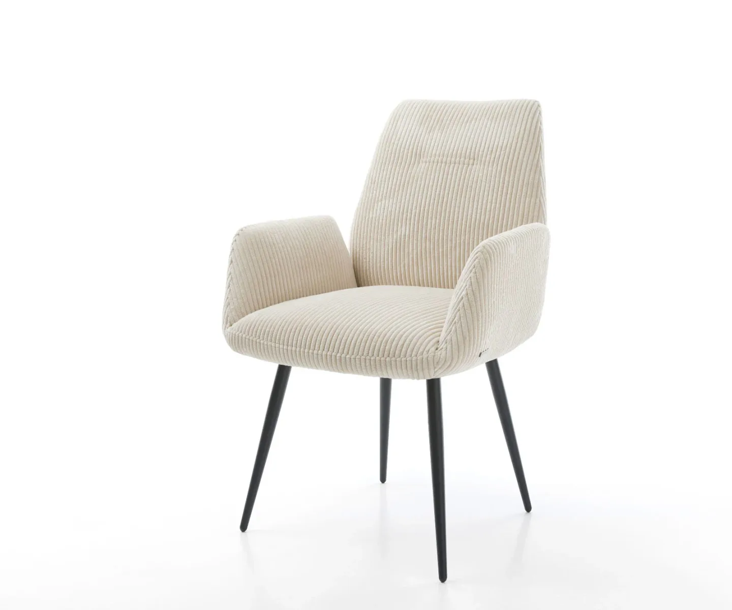 Esszimmerstuhl Zoa-Flex Cord Beige 4-Fuß konisch Schwarz Taschenfederkern