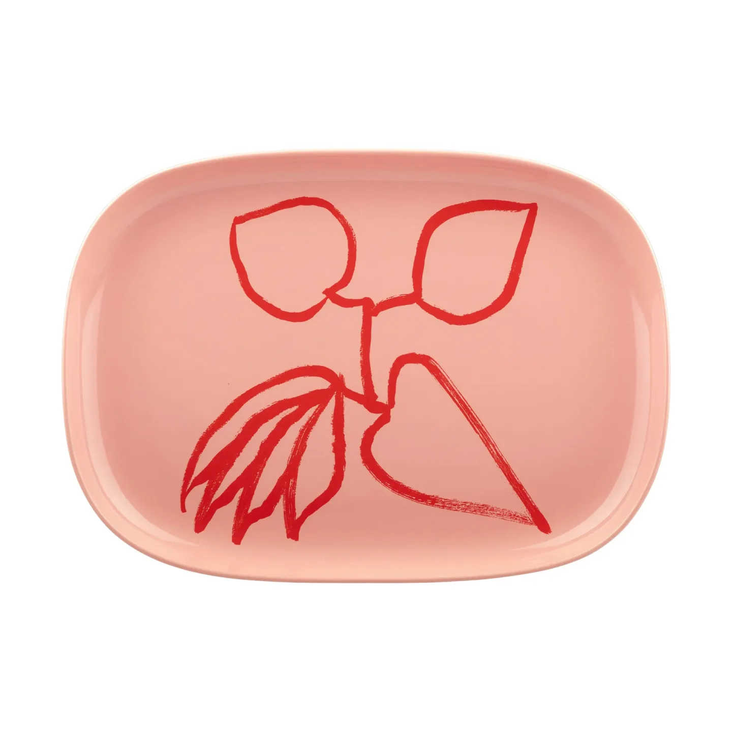 Marimekko Ukonhattu Servierteller 23x32 cm Salmon red-tomato red