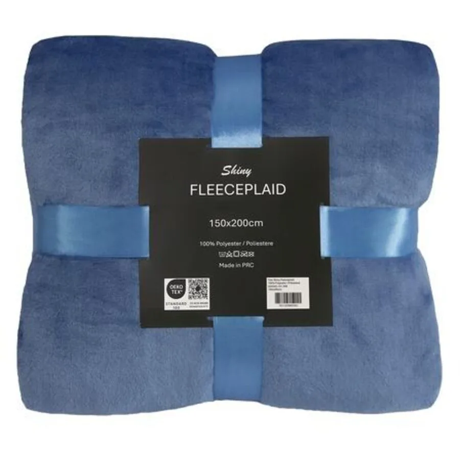 Flair Wohndecke Shiny stahlblau Polyester 150 x 200 cm
