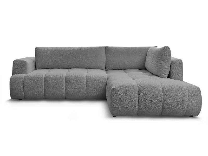 Ecksofa BOBOCHIC FUJI Boucle-Stoff dunkelgrau