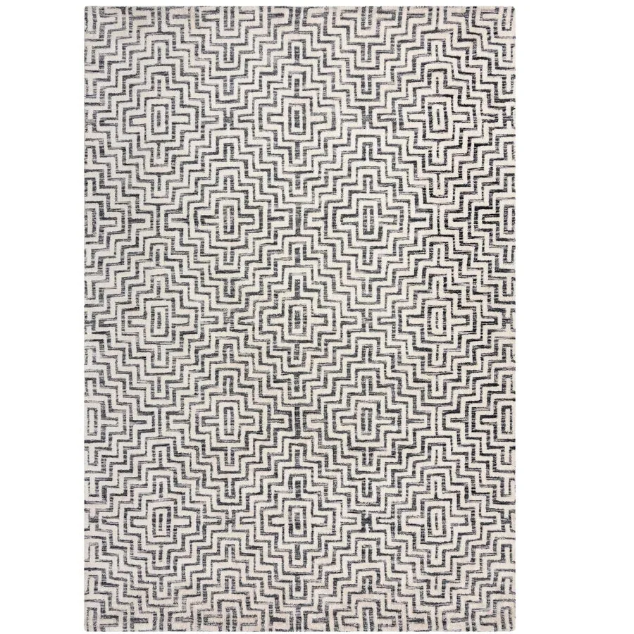 Teppich Korva hellgrau Symmetrie Polyester 160 x 230 cm