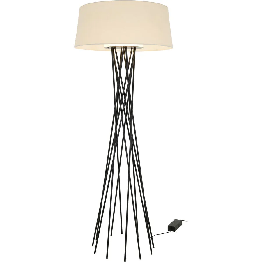 Stehlampe Thalia Weiss/Schwarz Metall 70 cm 180 cm - Farbe: weiss, schwarz