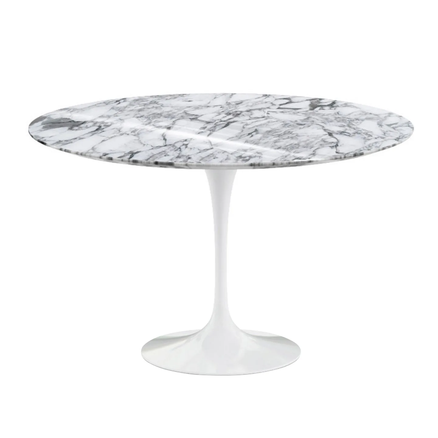 Knoll - Saarinen Round Table Ø 120 cm Glossy Arabescato Marble - Matbord - Eero Saarinen