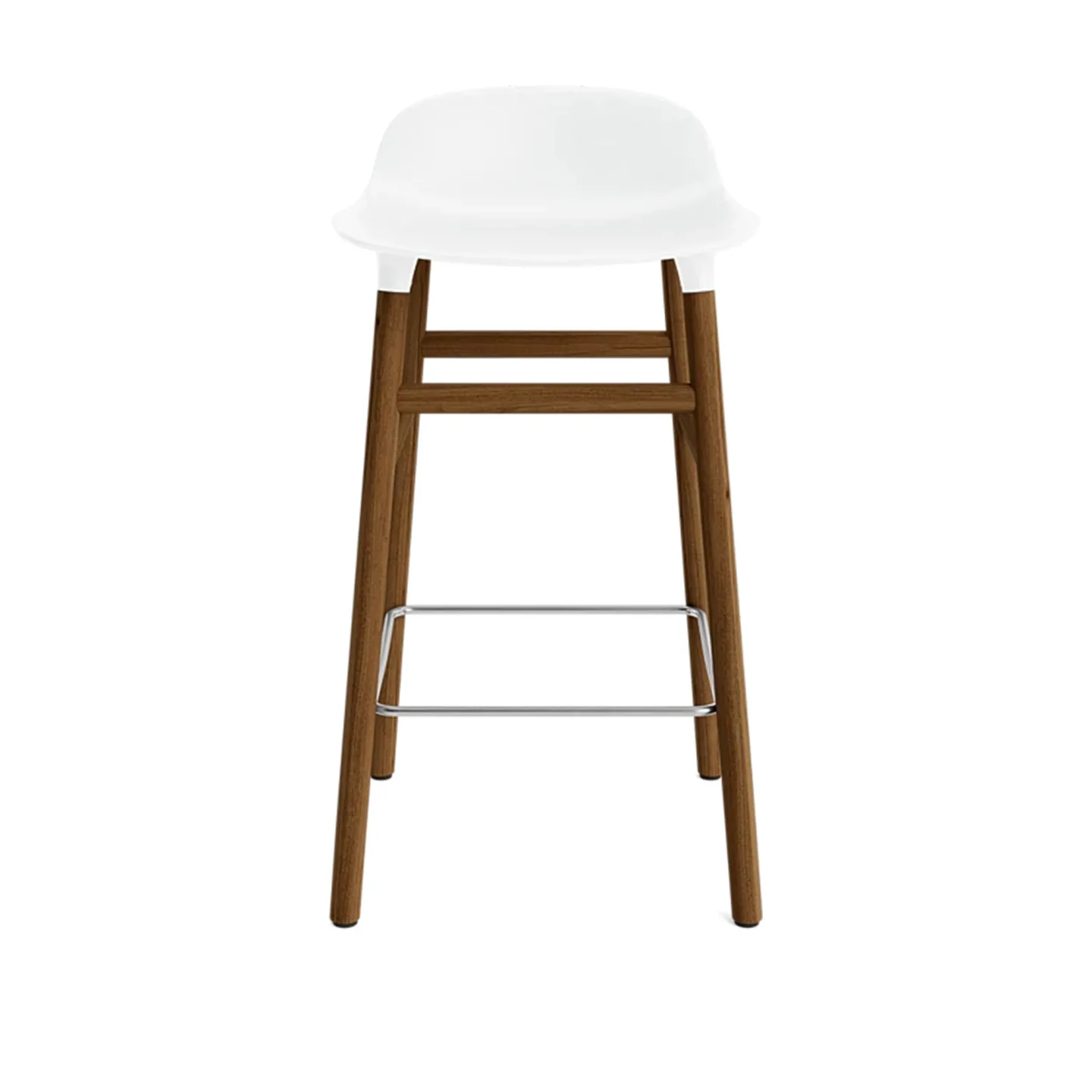Normann Copenhagen - Form Barstool 65 cm Walnut White - Barstolar - Simon Legald - Vit - Trä/Plast