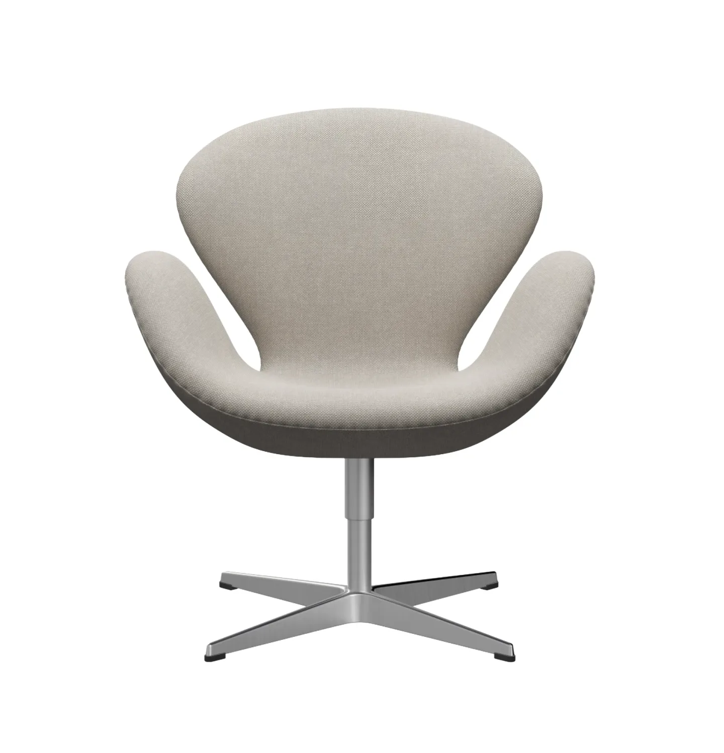 Fritz Hansen Svanen 3320 fåtölj Hallingdal 103 Light grey-borstad aluminium