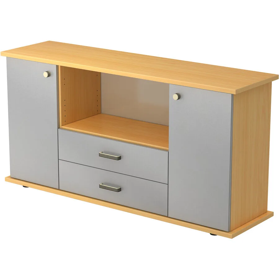 Sideboard Office Silber, Buche Holzwerkstoff B 166.1 H 84 cm