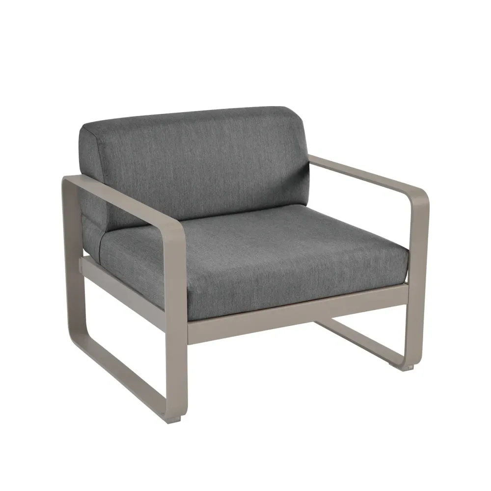 Fermob Bellevie fåtölj Nutmeg (beige), graphite grey dyna