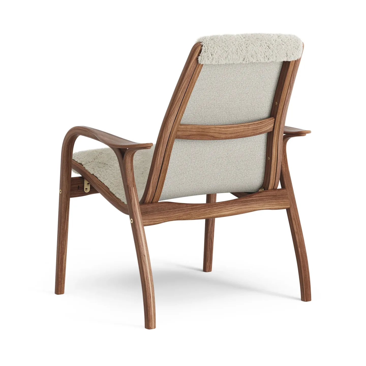 Swedese Laminett Sessel Walnuss geölt/Schaffell Moonlight (beige)
