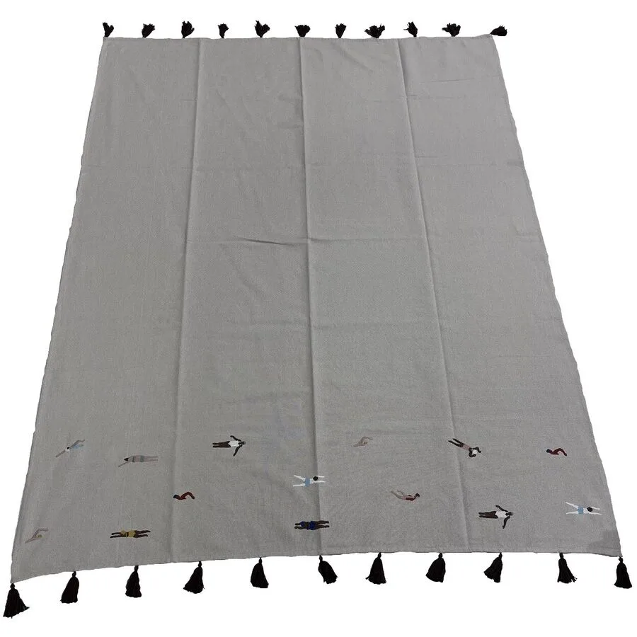 Wohndecke Reduced ecru Baumwolle 150 x 200 cm