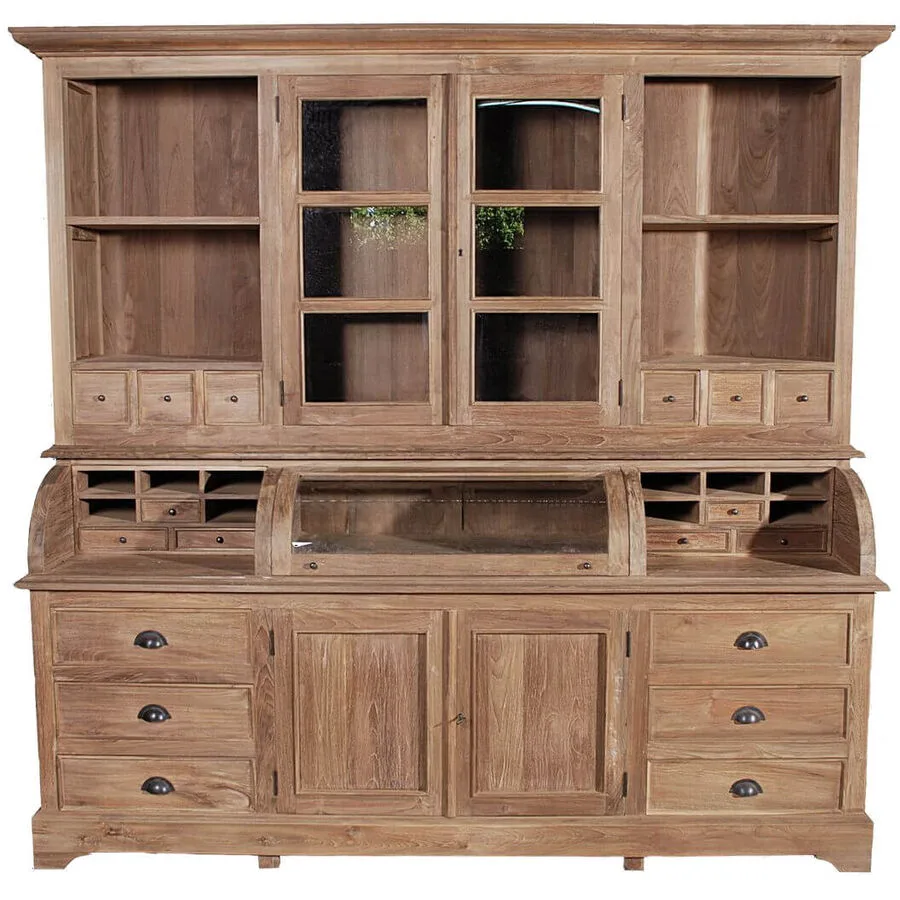Buffetschrank Rimon natur Holz/Glas B 220 H 210 cm