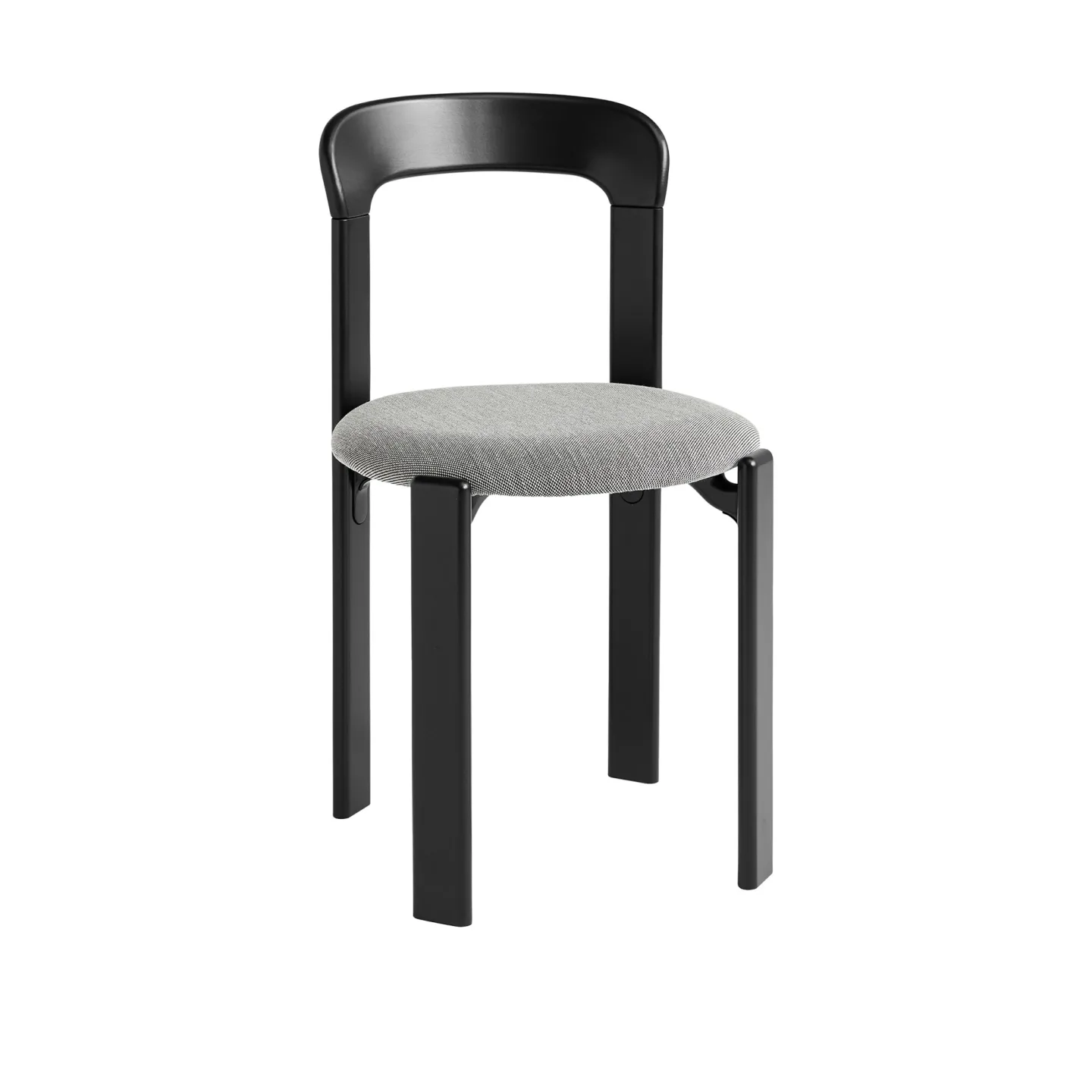 HAY - Rey Chair - Deep black waterbased lacquered beech, seat upholstery Steelcut Trio124 REY22 - Matstolar - Bruno Rey - Svart - Trä