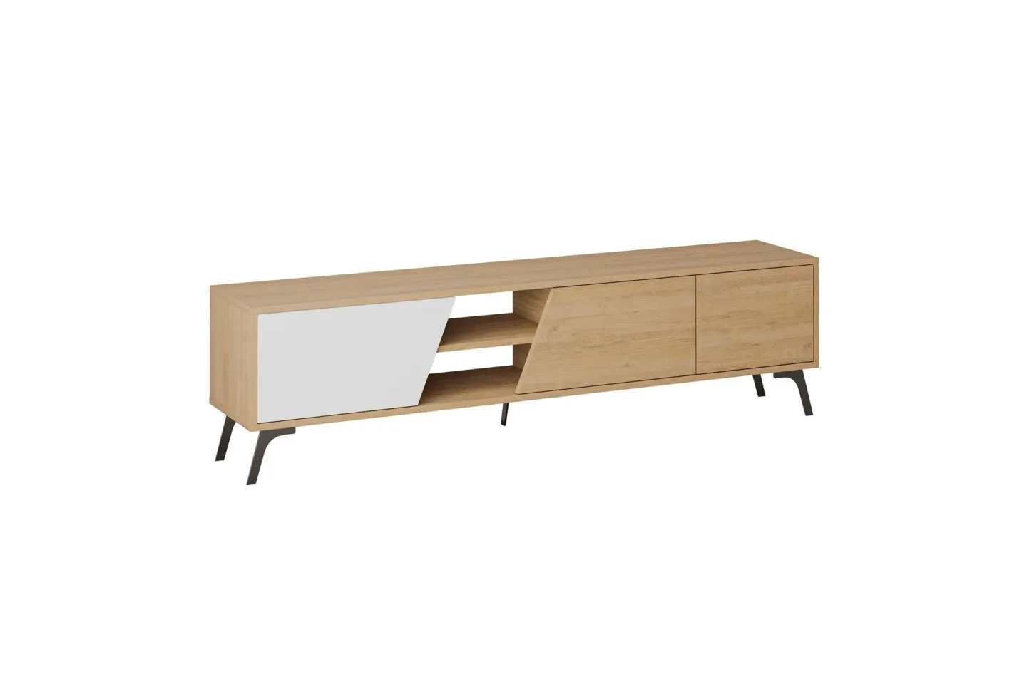 Fiona Tv-bänk 180x35,6 cm Brun/Vit - Hanah Home