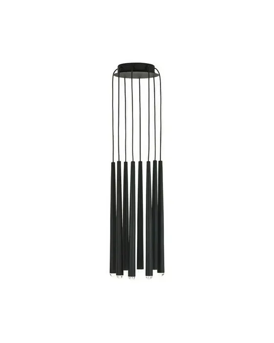 Pylon 8 Light Chandelier Nightshade Black