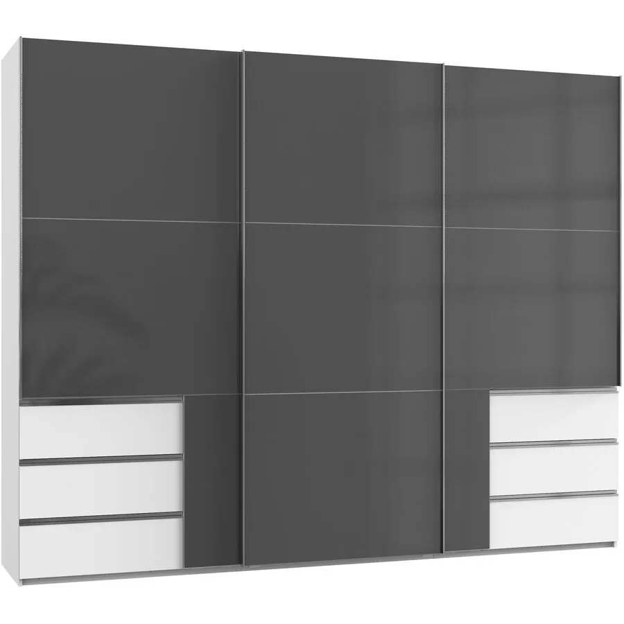 Kleiderschrank Sanko grau Holzwerkstoff B 300 cm