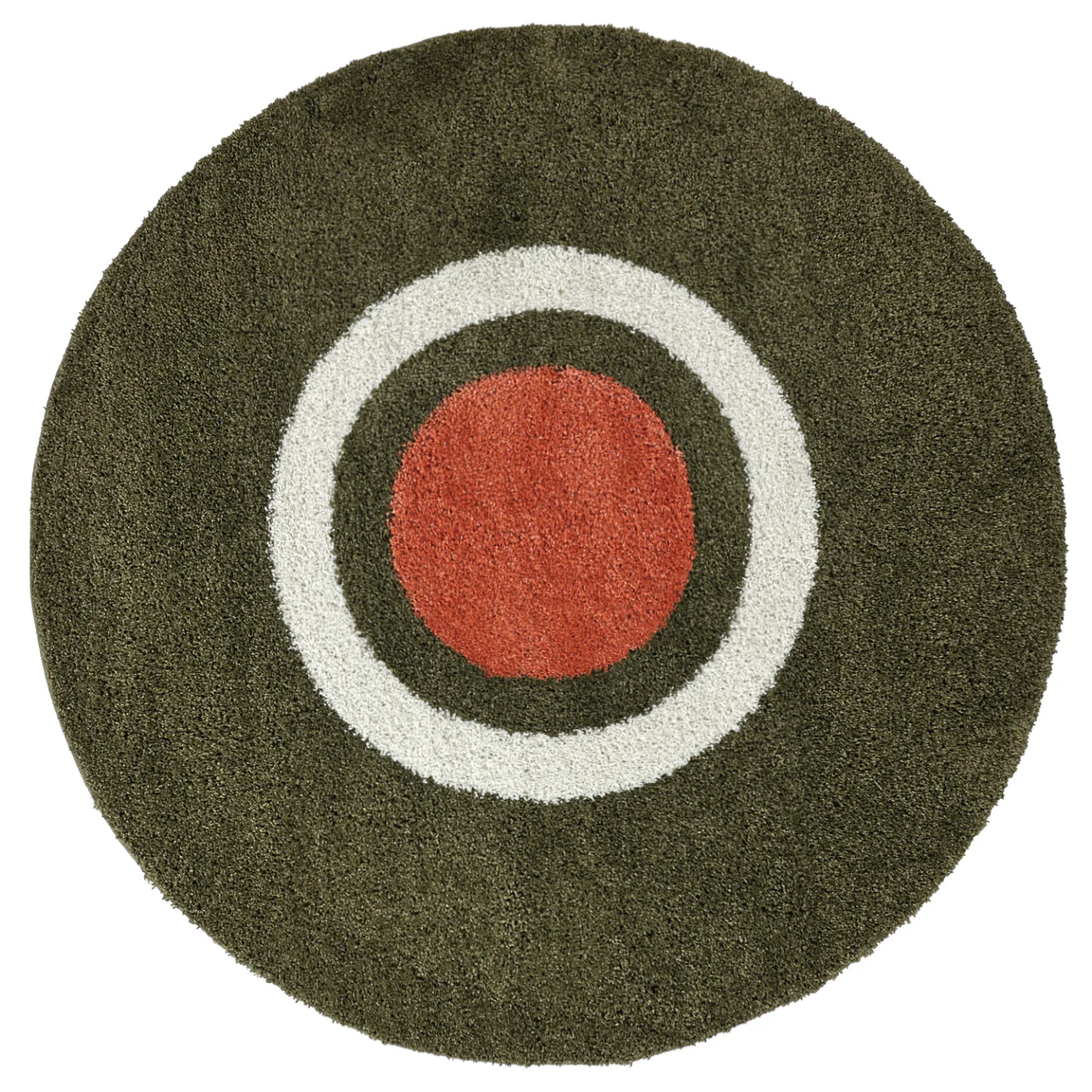 Runde tepper - Alsace (grønn/hvit/oransje) (Størrelse: Ø 200 cm)