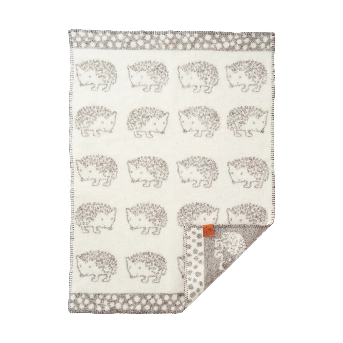 Klippan Yllefabrik Hedgehog Kinderdecke 65x90cm Grau