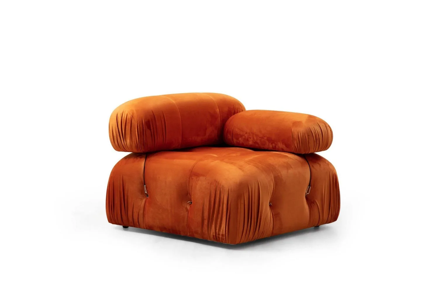 Belgin Högermodul / Fåtölj 95 cm med fasta armstöd och repdetaljer - Orange
