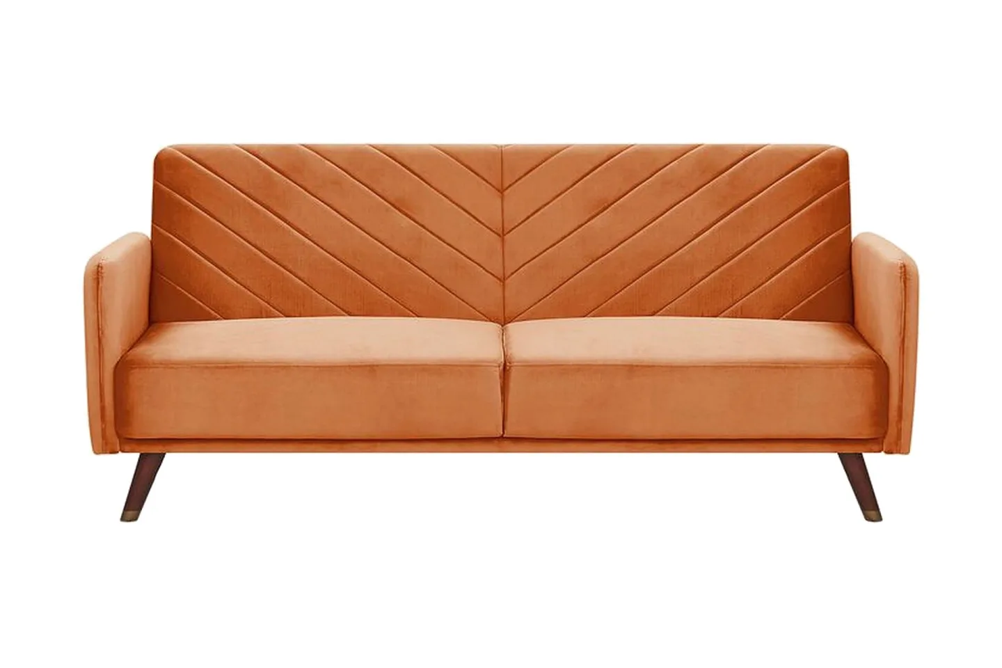 Induja 3-sits Bäddsoffa - Sammet/Orange