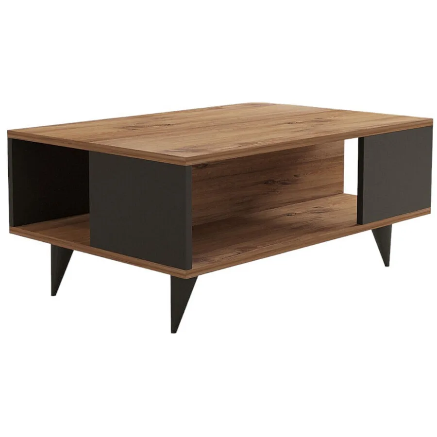 Salontisch Yasam Walnuss, Grau Melaminbeschichtete Spanplatte B 90 T 60 cm