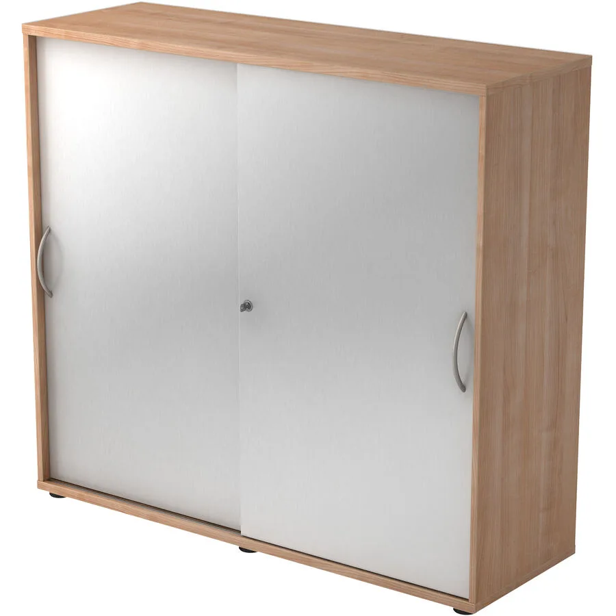 Aktenschrank Office Silber, Nussbaum Dekor Holzwerkstoff B 120 H 110 cm
