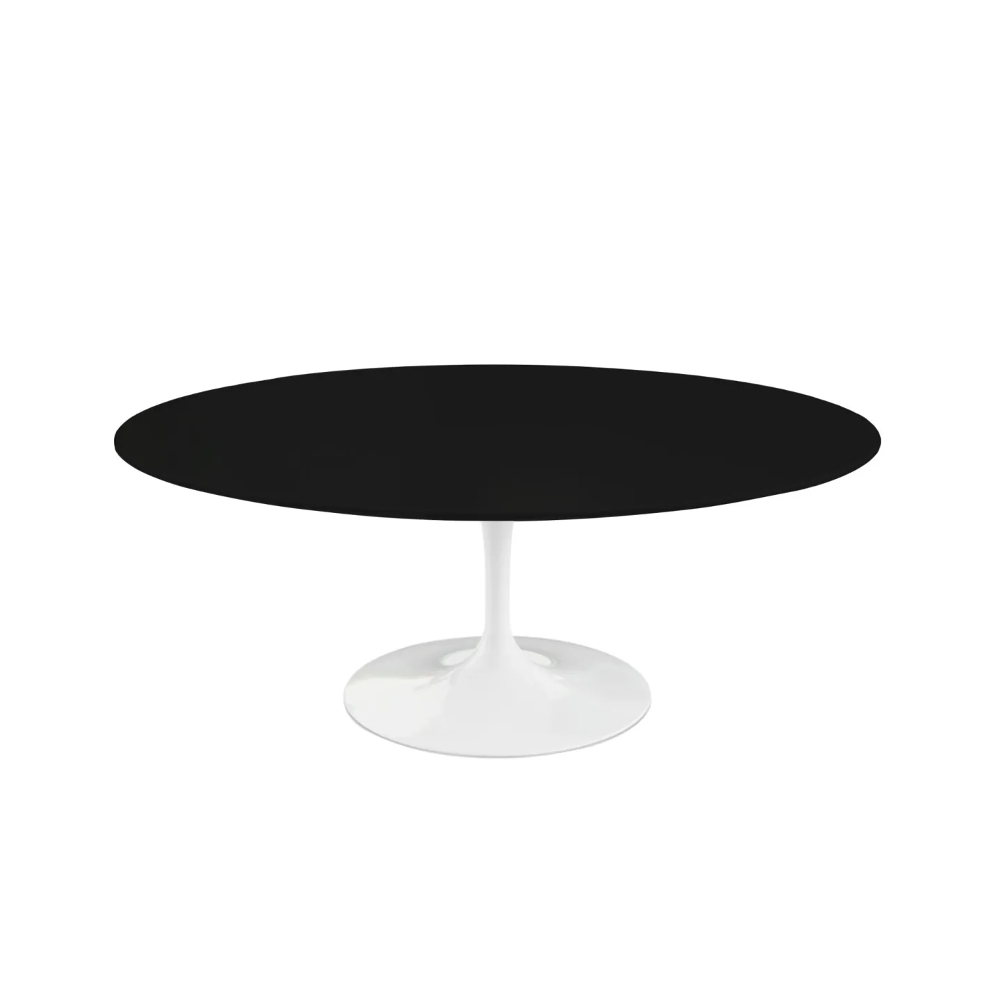 Knoll - Saarinen Oval Table - Soffbord, Vitt underrede, skiva i Svart laminat - Soffbord - Eero Saarinen - Svart - Metall/Trä