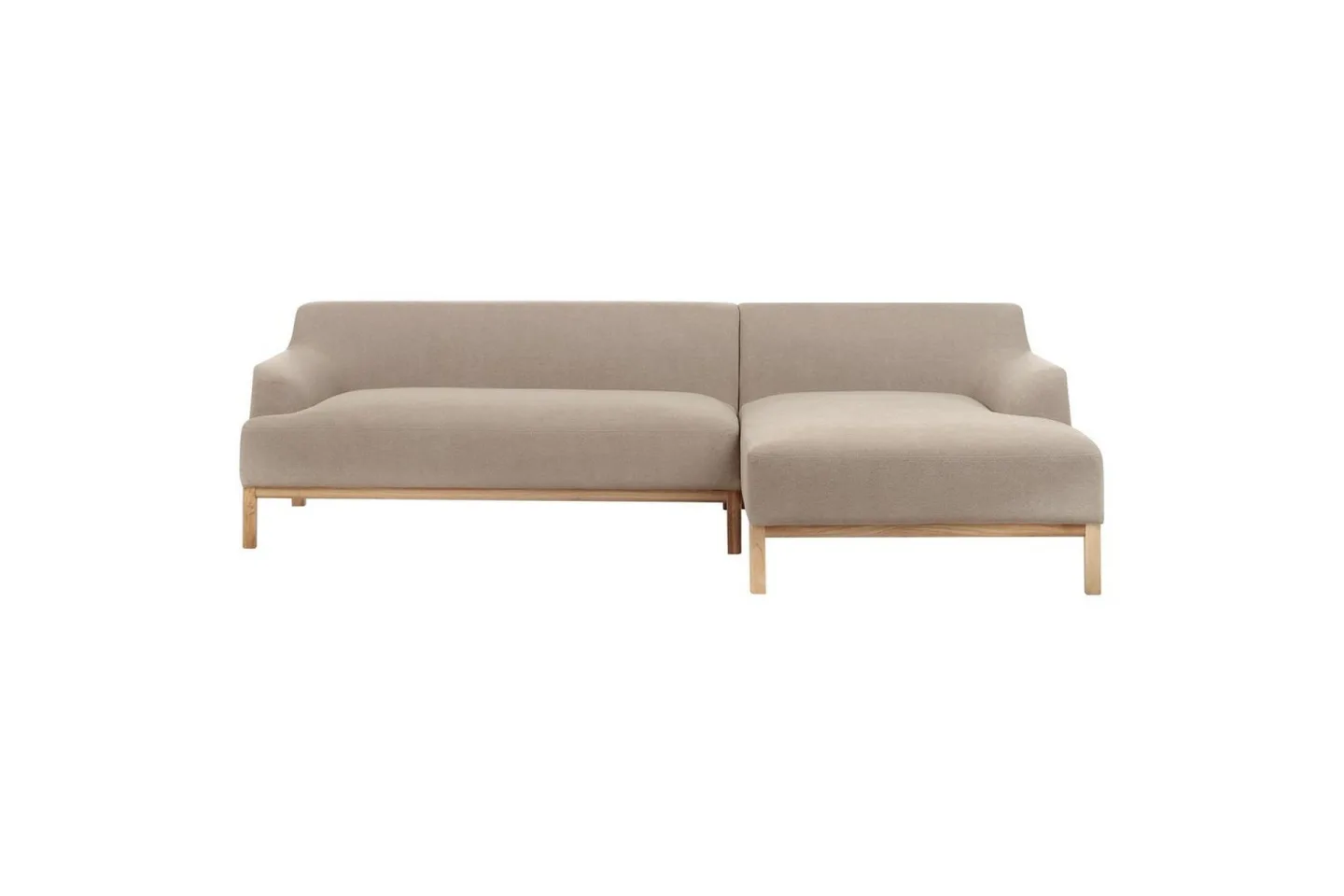 Hörnsoffa Sosjo Taupe, ljust trä, Vänstervänd - Taupe, ljust trä, Vänstervänd
