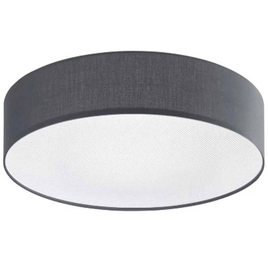 Deckenlampe Noah Grau Metall/Stoff 60 cm 16 cm - Farbe: anthrazit - LED - Lichtfarbe: Warmweiss - Material: Metall/ Stoff - Deckenlampe- LED