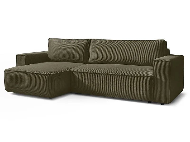 Ecksofa BOBOCHIC NIHAD Cord-Stoff hellgrün