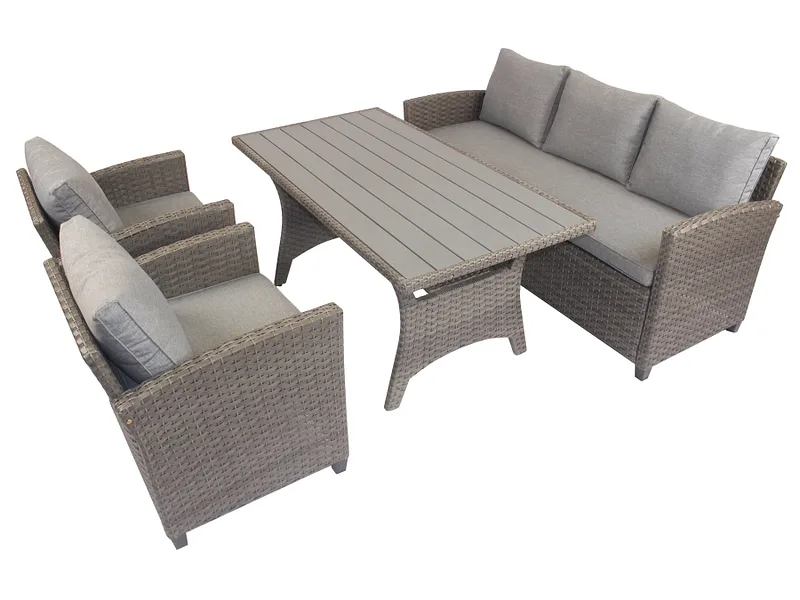 Garten-Set BELIZE Stahl rostfrei grau