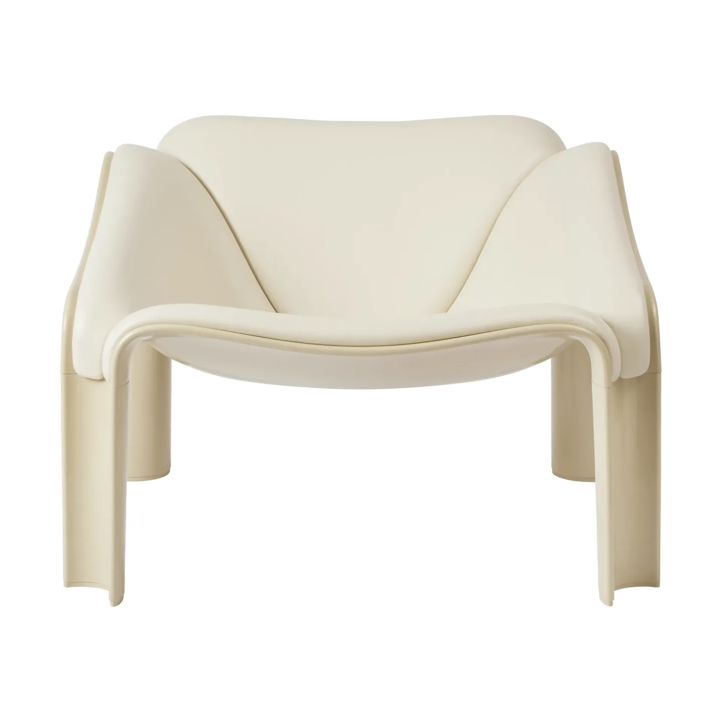 GUBI F300 loungestol Pastel green-Smooth läder Cream