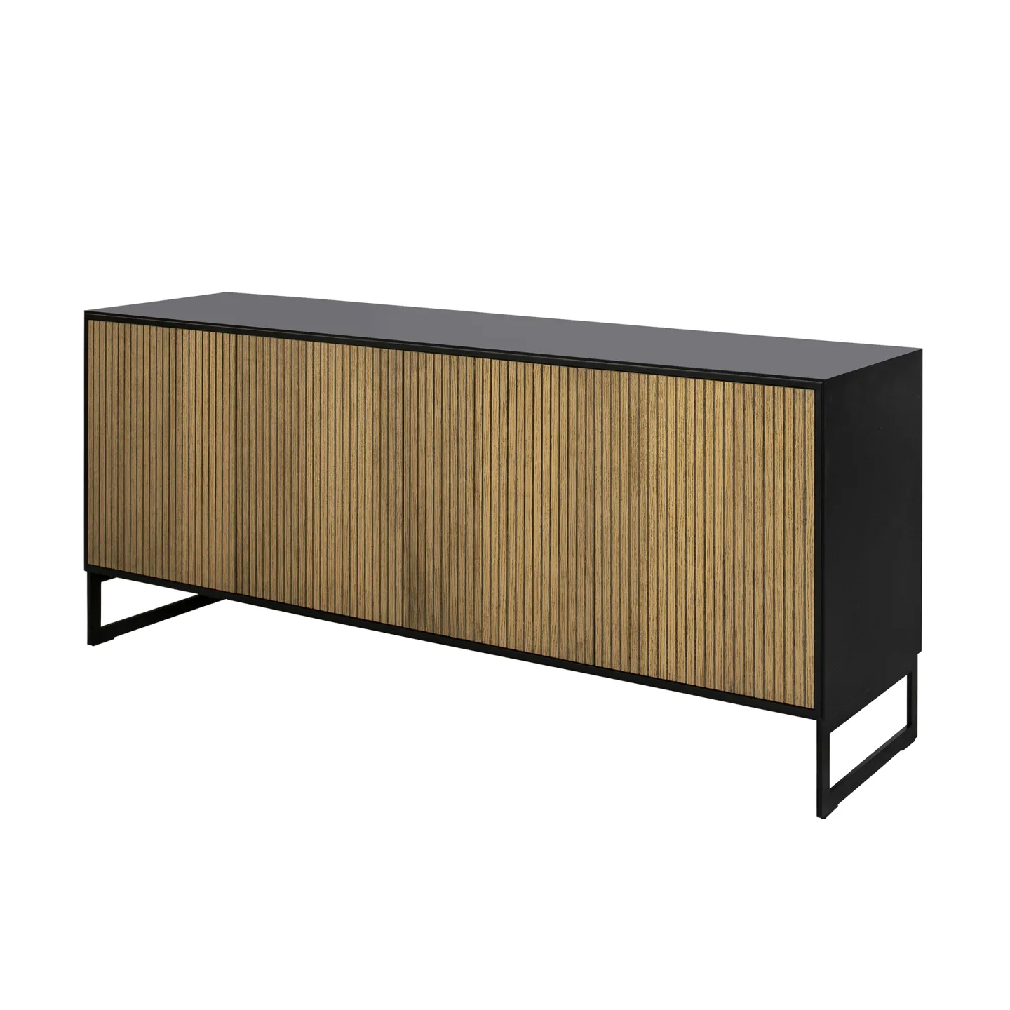 Englesson - Line Skänk 4 Dörrar 6804BW-B Burned Walnut / Black / Black - Skänkar och sideboards - Metall/Trä
