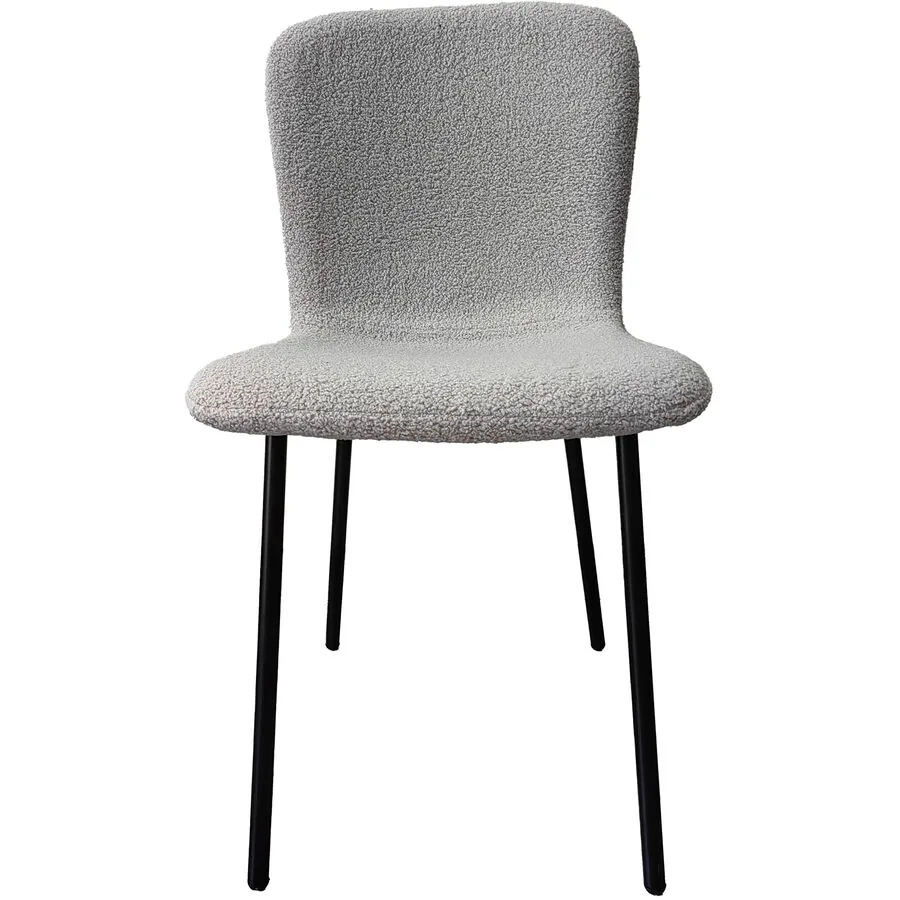 Stuhl 4er-Set Bouclé grau Stoff