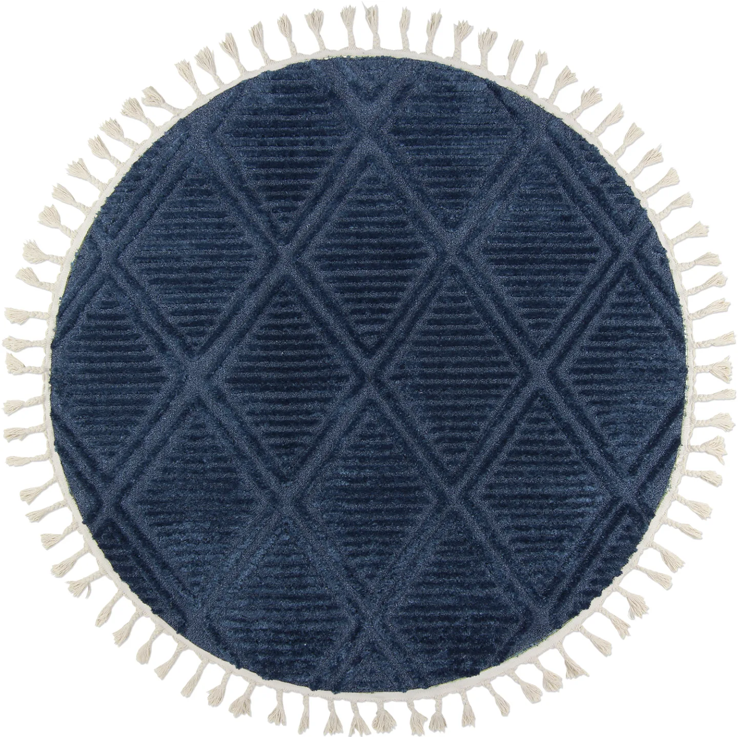 Runde tepper - Dover (blå) (Størrelse: Ø 160 cm)