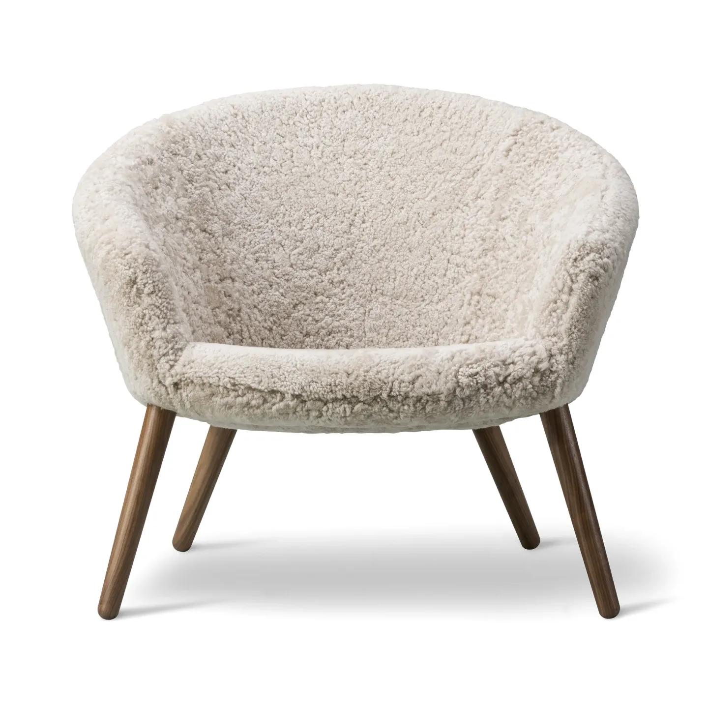 Fredericia Furniture Ditzel Loung-Sessel aus Schaffell Moonlight-walnut