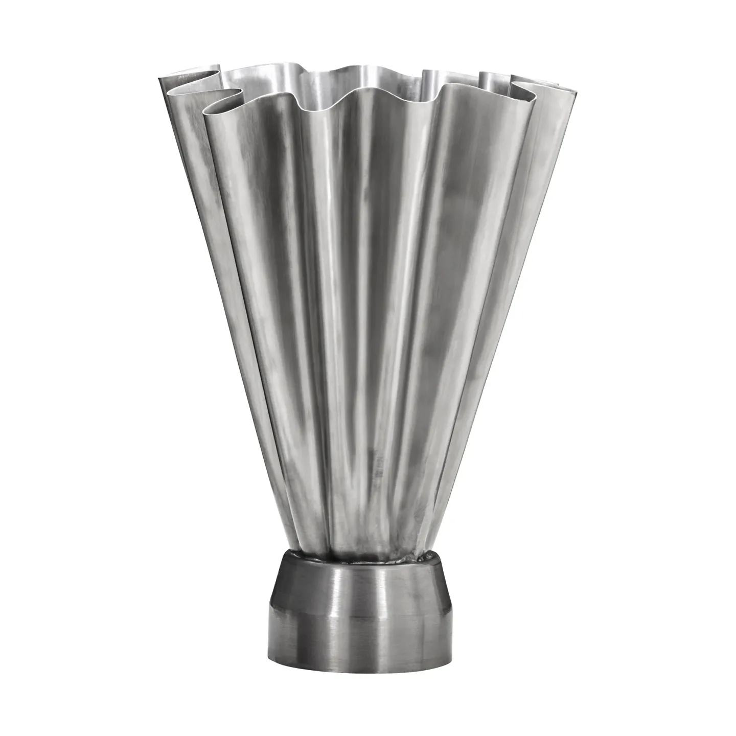 House Doctor Flood Vase Ø23 cm Gebürstetes Silber